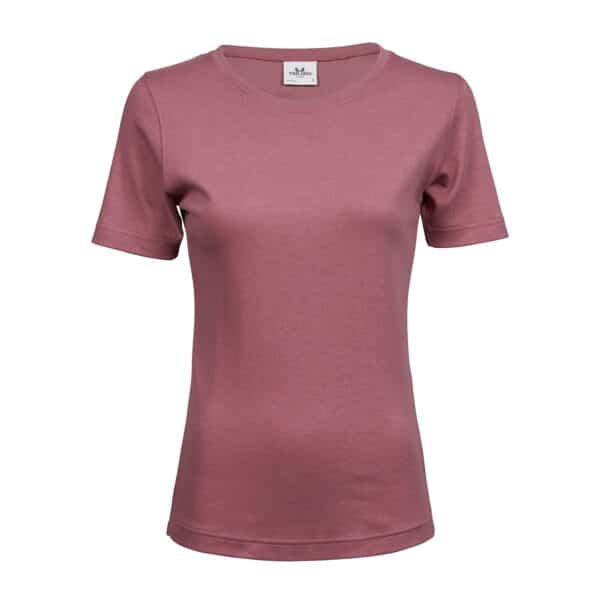 T-shirt rose vieux Tee Jays pour femme avec col rond et manches courtes.