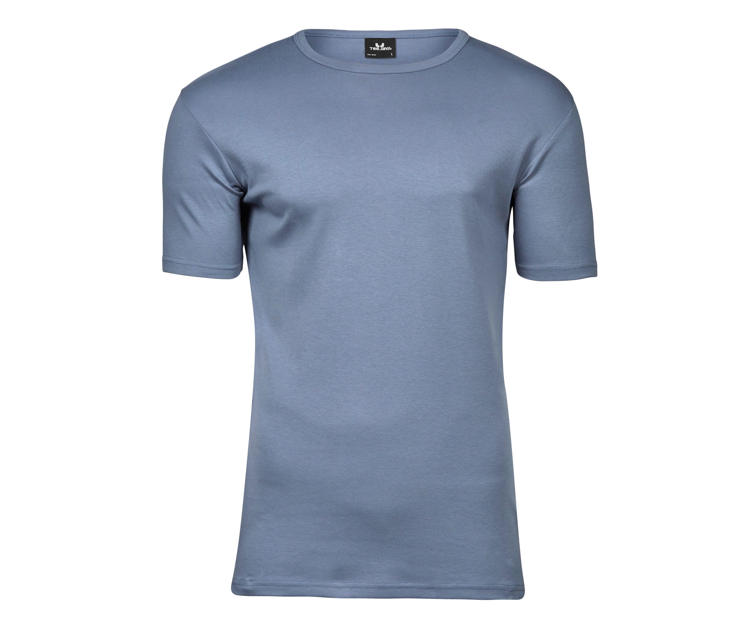 T-shirt bleu gris Tee Jays à manches courtes et col rond, coupe classique et épurée.