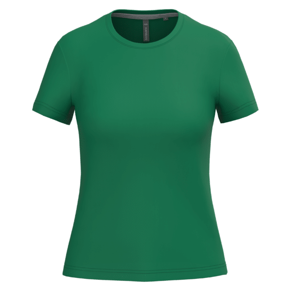 T-shirt femme vert forêt Kariban, col rond et manches courtes, coupe cintrée moderne.