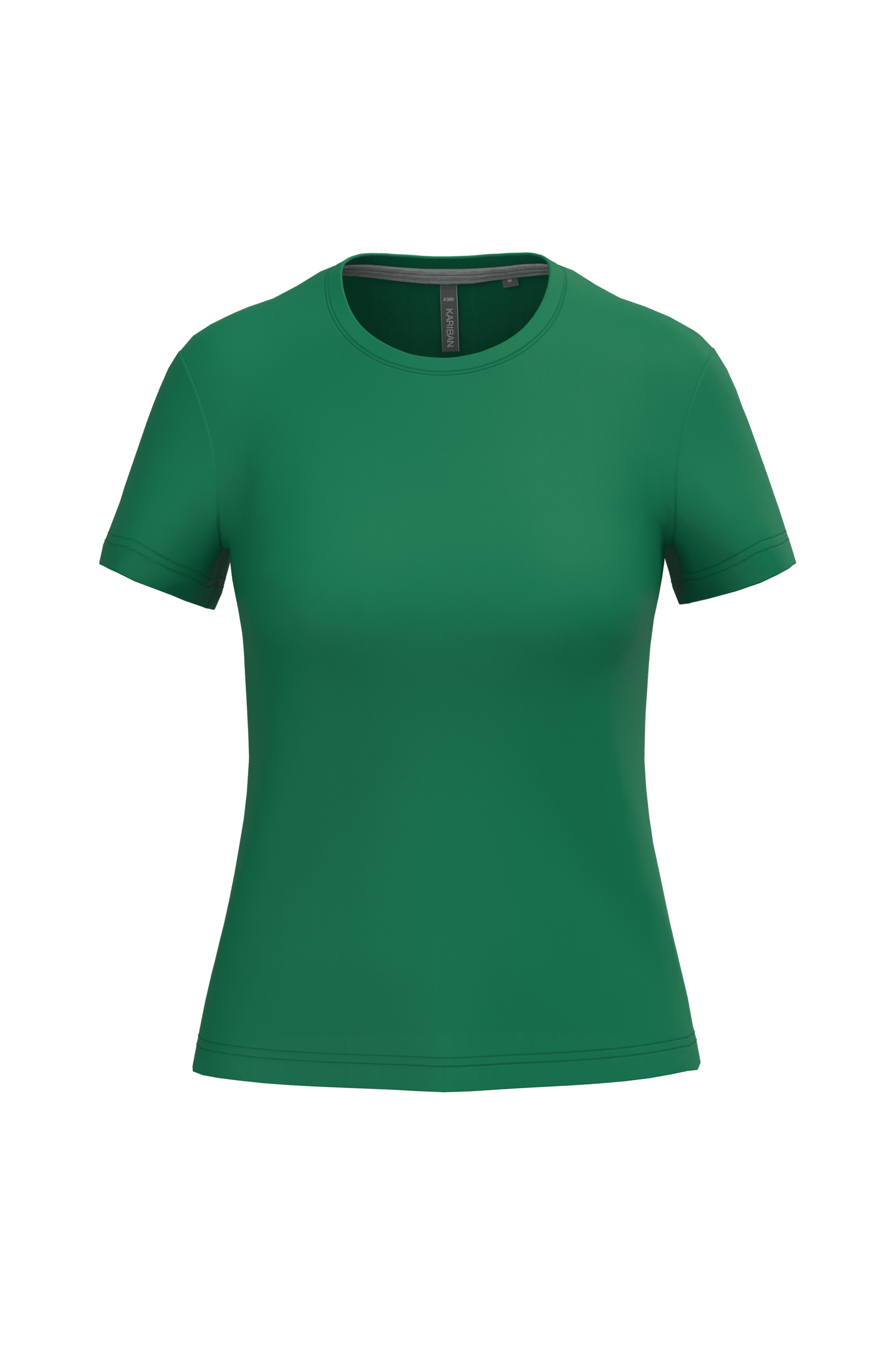 T-shirt femme vert forêt Kariban, col rond et manches courtes, coupe cintrée moderne.